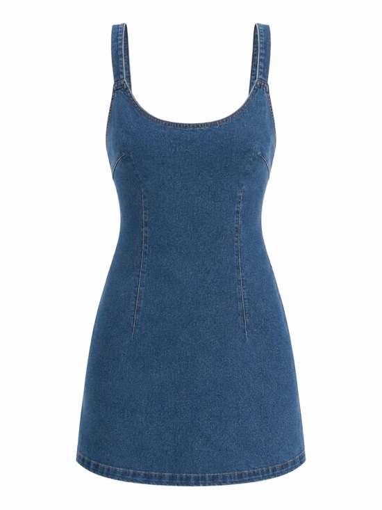 Highway Jeans Dresses & Skirts - Highway Jeans Light Blue Denim Dress with Contrast Stitching